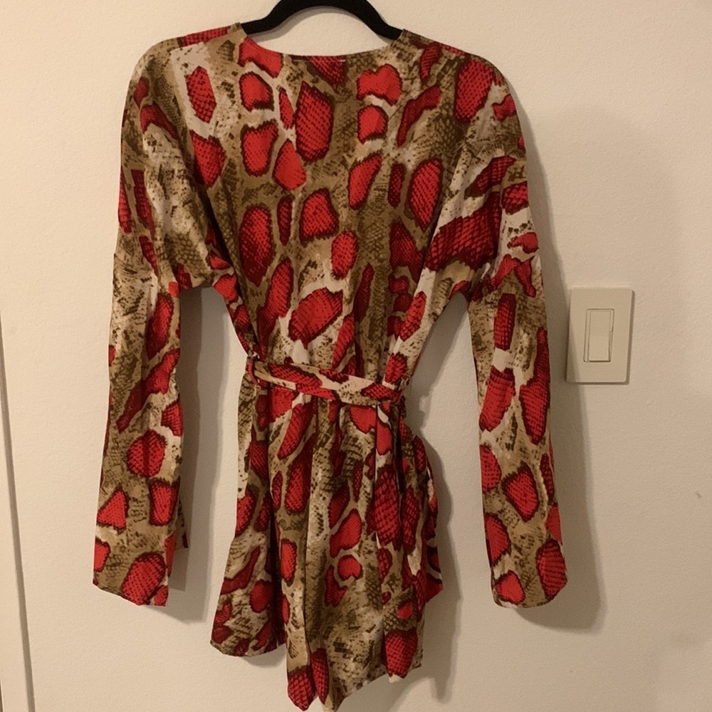 Brown and Red Snakeskin Romper - Picture 2 of 2